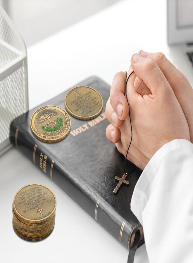 Aurelema 10 Pcs Rooted in Christ Coins Christian Religious Coin Bulk Pocket Prayer Token Jesus Coins Christian Christmas Gifts for Woman Man Challenge Token - Image 5